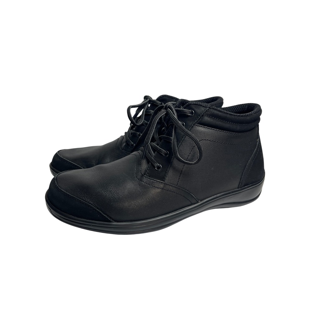 Orthofeet Womens 11 M Black Leather Orthopedic Comfort Lace Up Ankle Boots Shoes